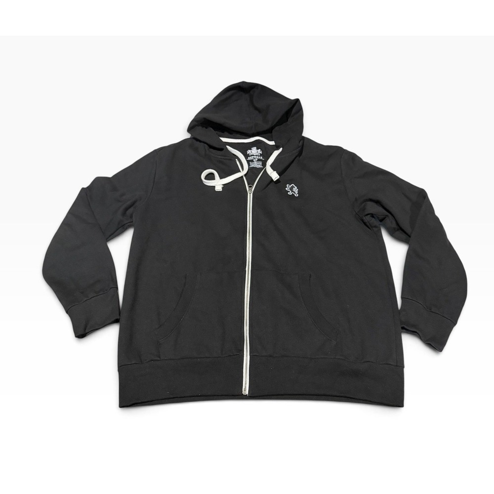 Express Mens Full Zip Hoodie Black Lion Logo Sweatshirt Cotton Blend Size S